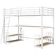 preview thumbnail 14 of 12, Twin Size Metal Loft Bed with Desk, Storage Shelves and Charging Station, Space-Saving Design for Kids and Teens, White
