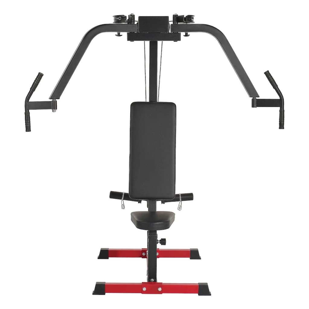 Multi-Function Upper Body Workout Machine Seated Dip Press with Adjustable Seat and Grip - 43” x 65” x 65”