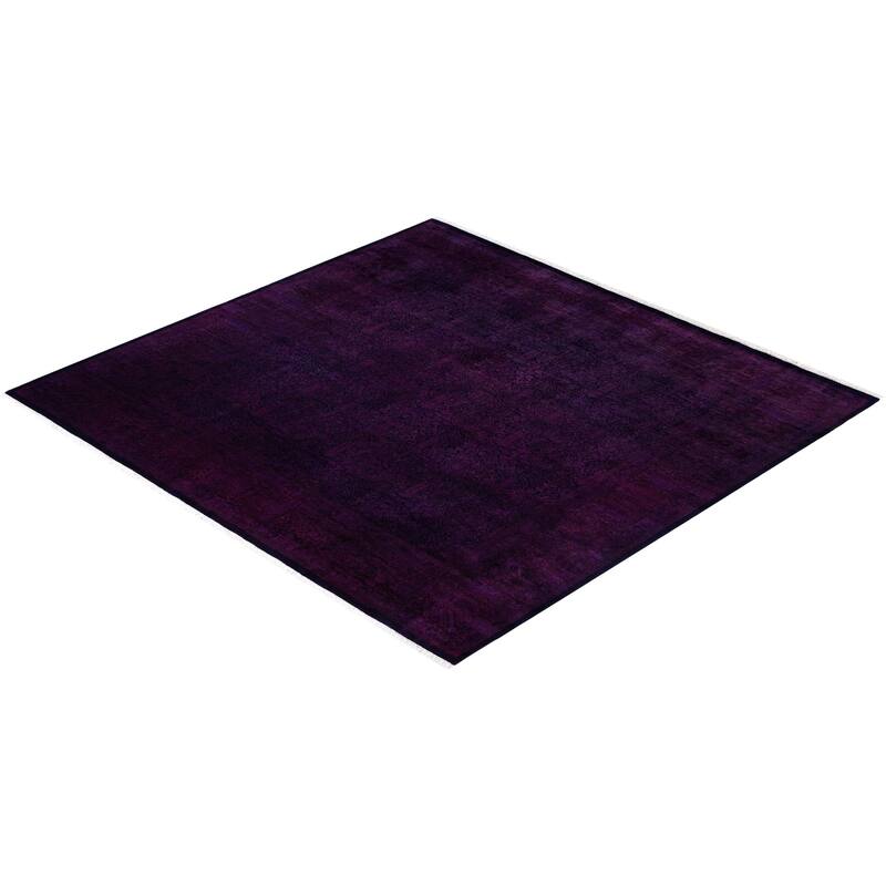 Overdyed One-of-a-Kind Hand-Knotted Area Rug - Purple - 8' 0" x 8' 3"