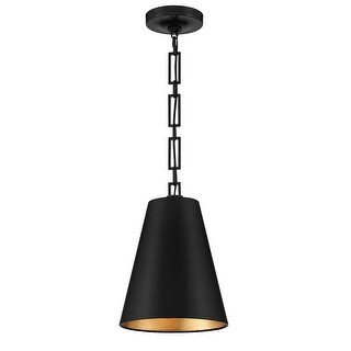 Alston 2 Light Matte Black & Antique Gold Chandelier - 10'' W x 13.88'' H