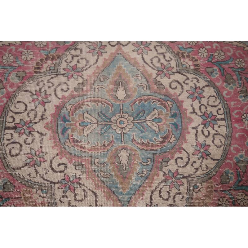 Tabriz Persian Vintage Rug Hand-Knotted Wool Carpet - 9'9"x 11'8"