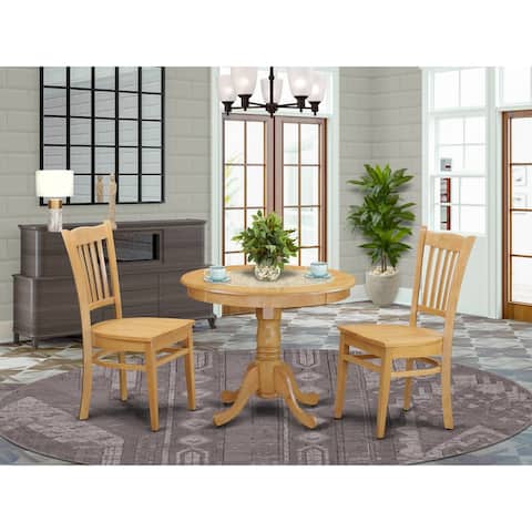 Dining Set - Wooden Dining Table and Kitchen Chairs with Wooden Seat - Oak Finish (Pieces Option)
