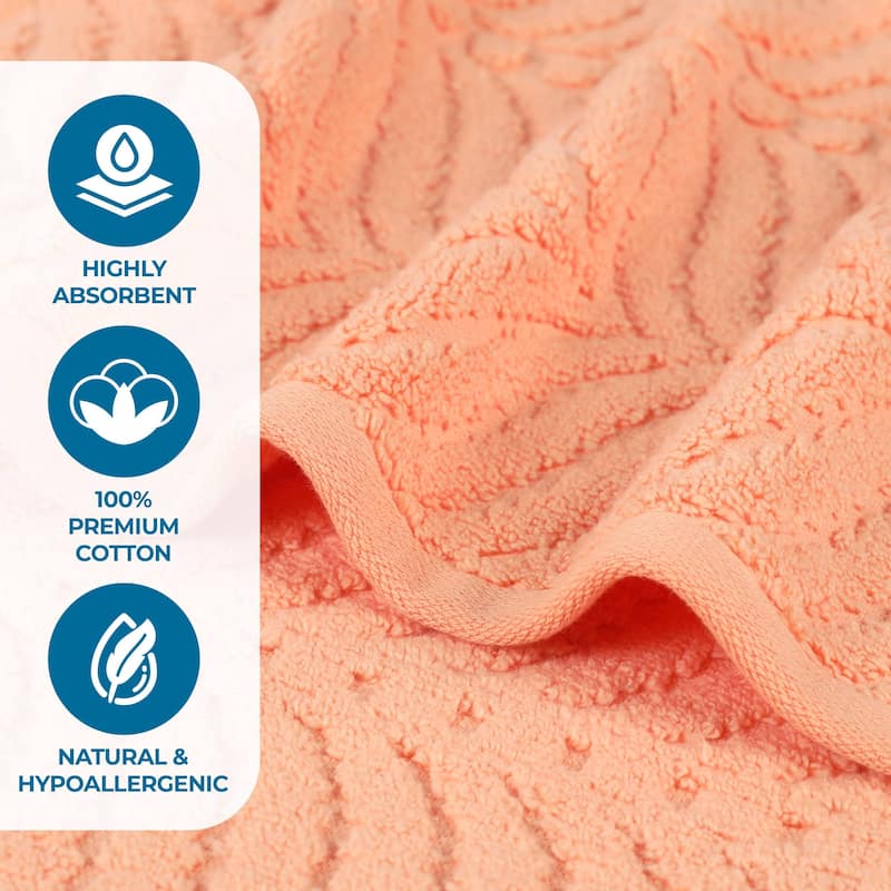 Superior Chevron Zero Twist Cotton Face Towel Washcloth Set of 12