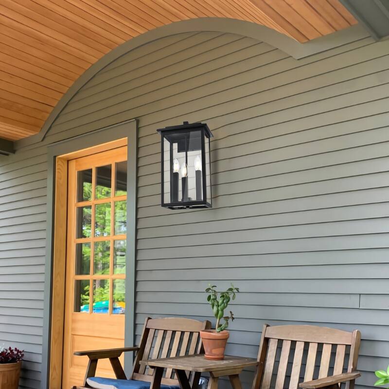 Outdoor Light Fixutre Farmhouse Wall Lantern Sconce with Clear Glass