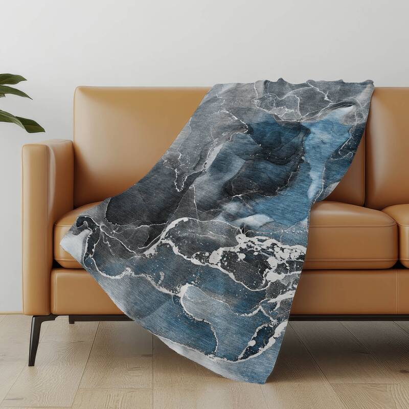 Premium Machine Washable Abstract Contemporary Sherpa Throw Blanket