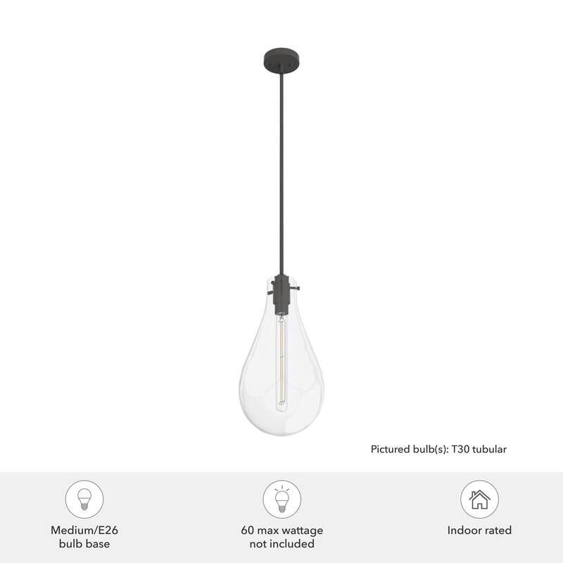 Hunter 11" Lundin 1-Light Pendant - Kitchen Island, Dining Room, Entry - Contemporary, Transitional