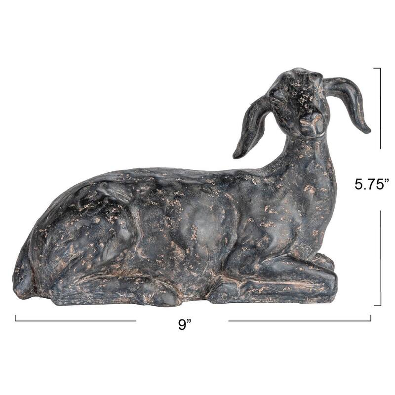 Resin Goat Accent Decor with Cast Iron Finish