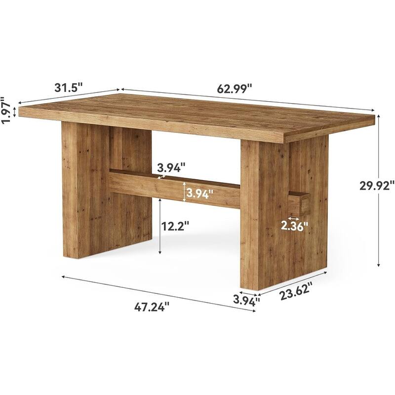 Solid Wood Executive Desk, Large Computer Desk Office Desk Writing Study Table, Home Office Business Workstation