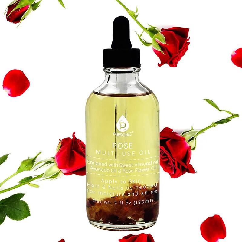 Pursonic Rose flower Multi Use Body Oils 4 Oz - N/A