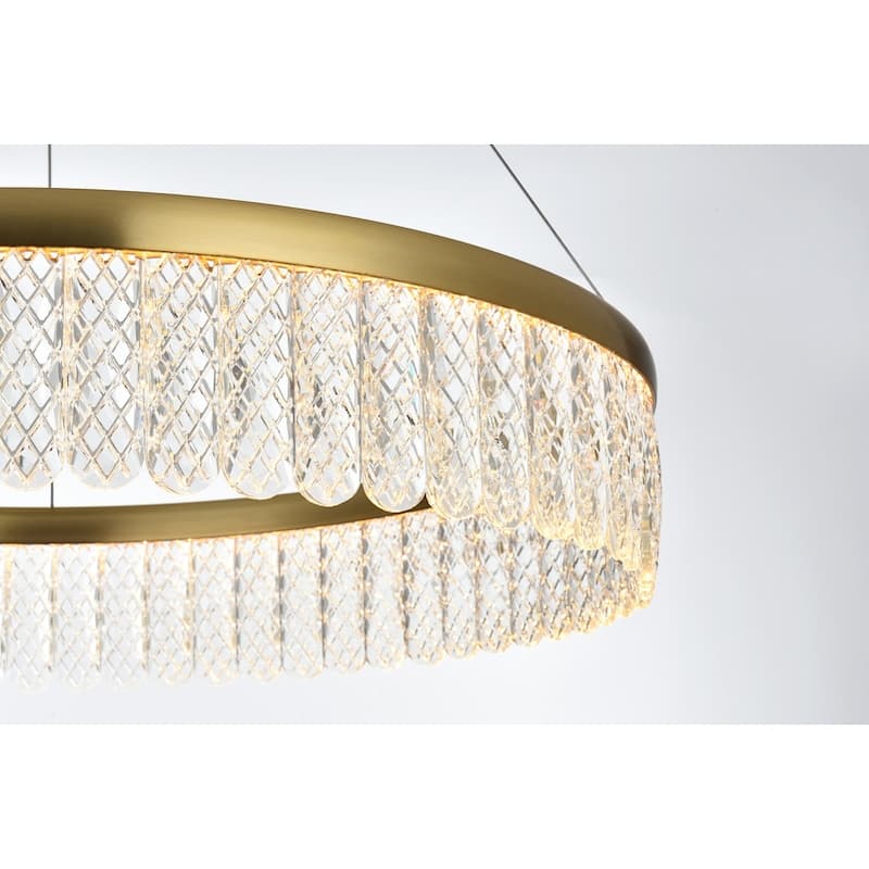 Elegant Lighting 2060D24 Rune 24" Wide LED Ring Chandelier - 2087