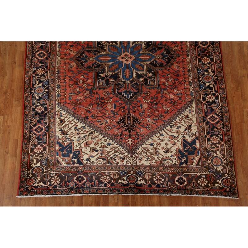 Traditional Vegetable Dye Heriz Persian Area Rug Wool Hand-knotted - 7'0" x 9'7"