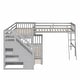 preview thumbnail 38 of 44, Twin over Full L-Shaped Bunk Bed with Ladder, Staircase, and 3 Drawers