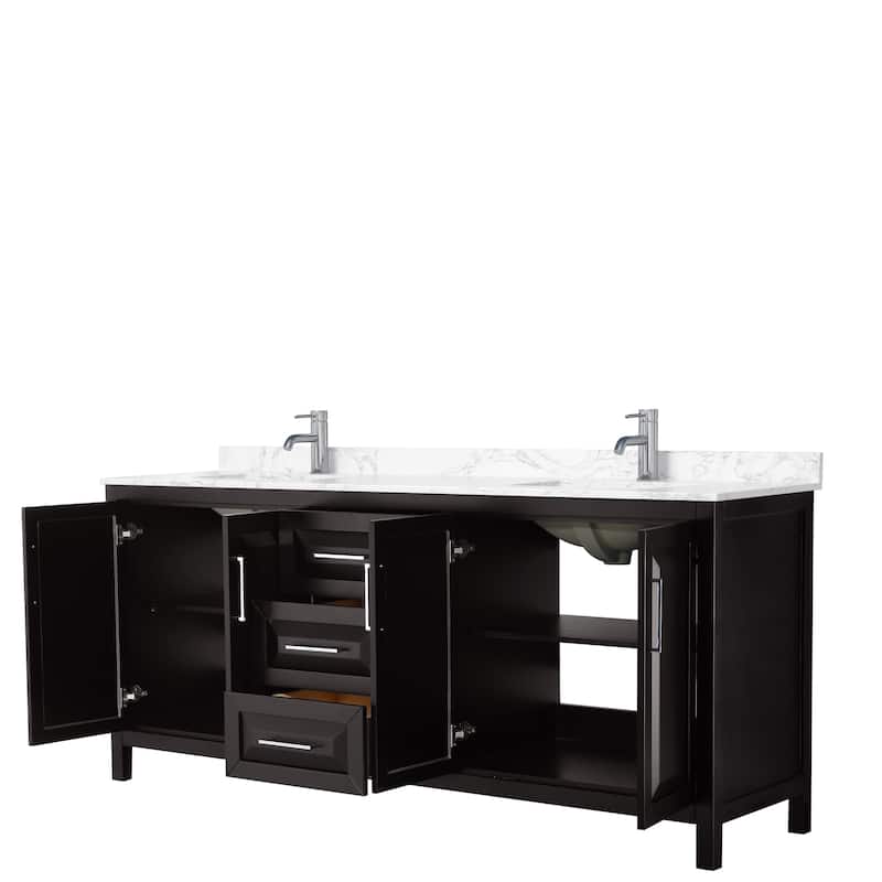Daria 80 Inch Double Vanity, Cultured Marble Top