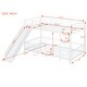 preview thumbnail 11 of 18, White Twin over Twin Size Metal Bunk Bed with Slide and Guardrails for Kids