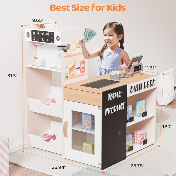 Wooden Pretend Market Self-Checkout Station Playset
