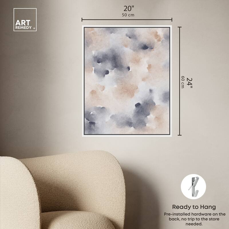 Art Remedy Fluff And Cotton Framed Watercolor Boho Abstracts