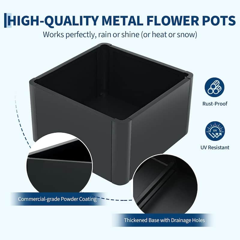 20.47" Modern Raised Garden Bed Planter, Ideal for Yard, Patio with Base - N/A