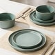 preview thumbnail 22 of 30, Earth & Clay Amber Stoneware Dinnerware Set Green - 12 Piece