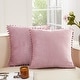 preview thumbnail 5 of 19, Deconovo Set of 4 Velvet Pom-Pom Pillow Covers Multiple Sizes 20x20 Inch - Sakura