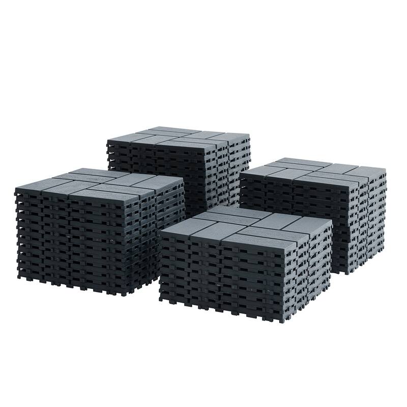 1 ft. x 1 ft. Outdoor Patio Deck Tiles, Garage Floor Tiles(Box of 44)