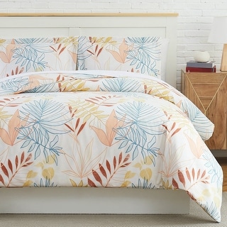Tropic Leaf Duvet Cover and Sham Set