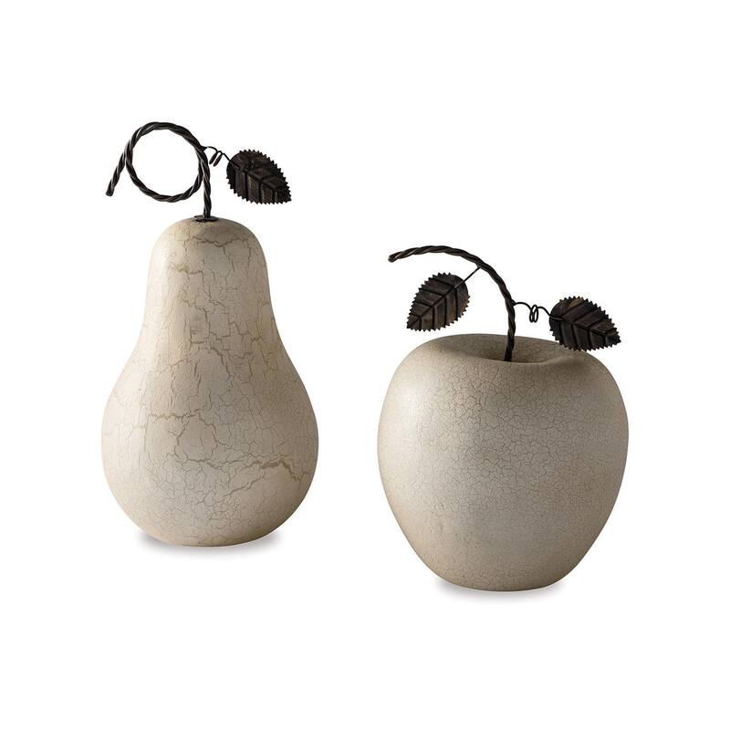 Bidelia 2-Piece Apple and Pear Sculpture - 7" W x 7" D x 14" H
