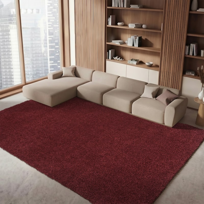SAFAVIEH August Wilhelma Shag Solid 1.2-inch Thick Area Rug