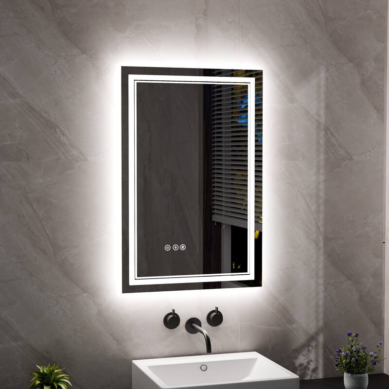 Modland Small Size LED Bathroom Mirror Back & Front Lighted Anti-Fog