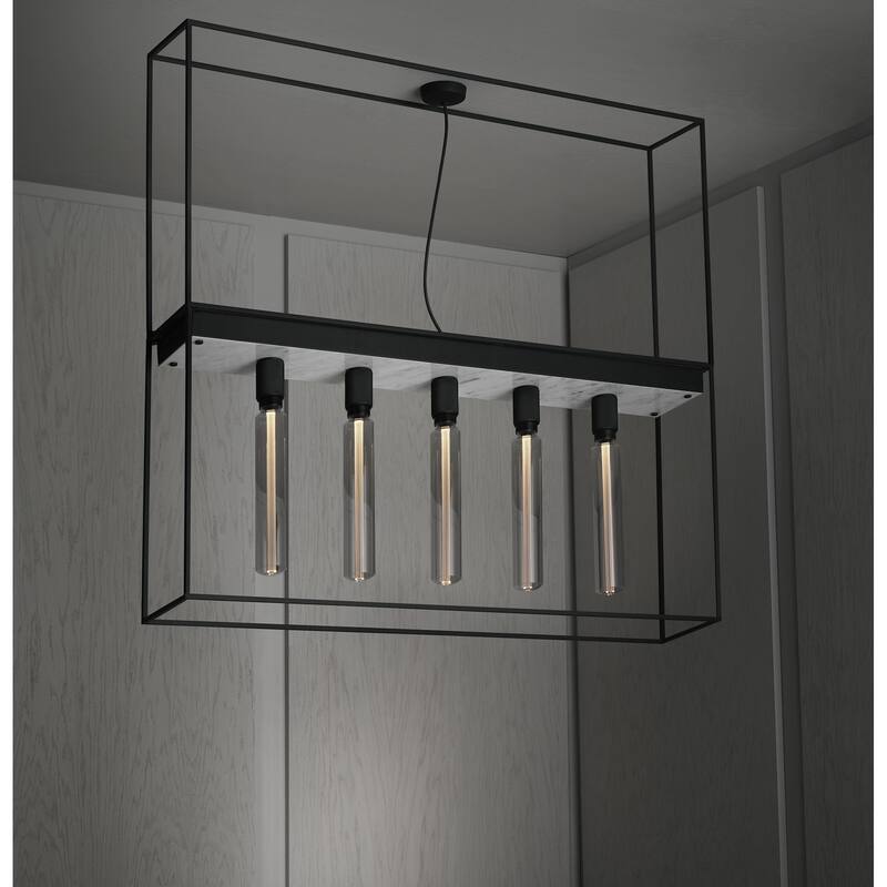 Buster + Punch NCA-02285 Caged 5 Light 43" Wide Semi-Flush Linear