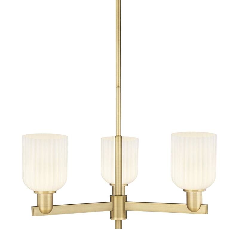 Innovations Lighting 716-3CR-9-18 Bridal Veil Chandelier Bridal Veil 3 - Brushed Brass / Gloss White