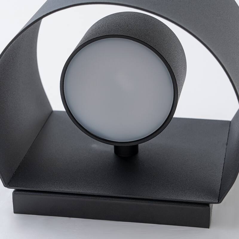 Modern 1-Light Cylinder LED Outdoor Wall Light - 4.5-in H x 5.8-in W x 5.1-in D