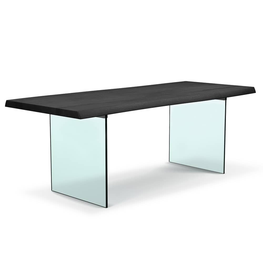 Urbia Brooks Solid Acacia Dining Table - Glass Base