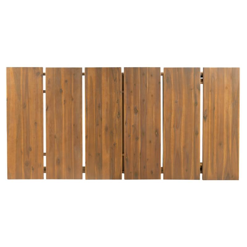 Christopher Knight Home - Modern Outdoor Acacia Wood Chaise Lounge with 3-Position Adjustable Backrest & Ventilated Slatted Seat