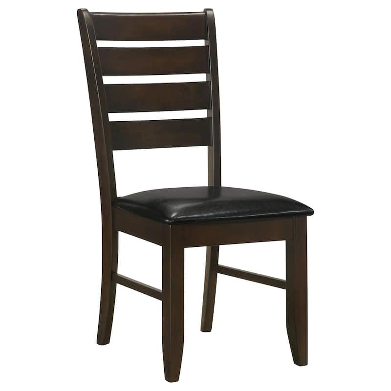 Wooden Padded Seat Side Chairs.Dining Chair (Set of 2) - Black