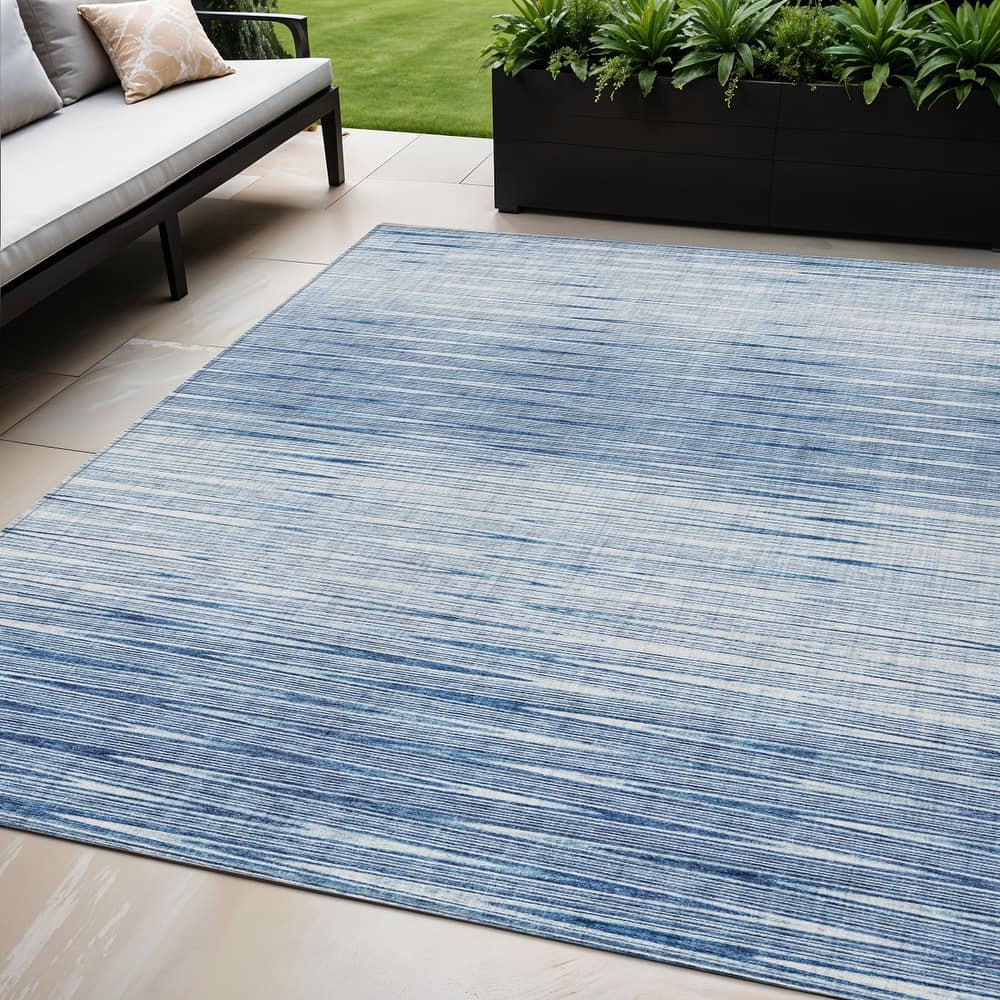 HomeRoots Abstract Transitional Rectangle Outdoor Rug