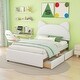 preview thumbnail 5 of 56, Upholstered Platform Bed with Cartoon Ear Headboard and Drawers