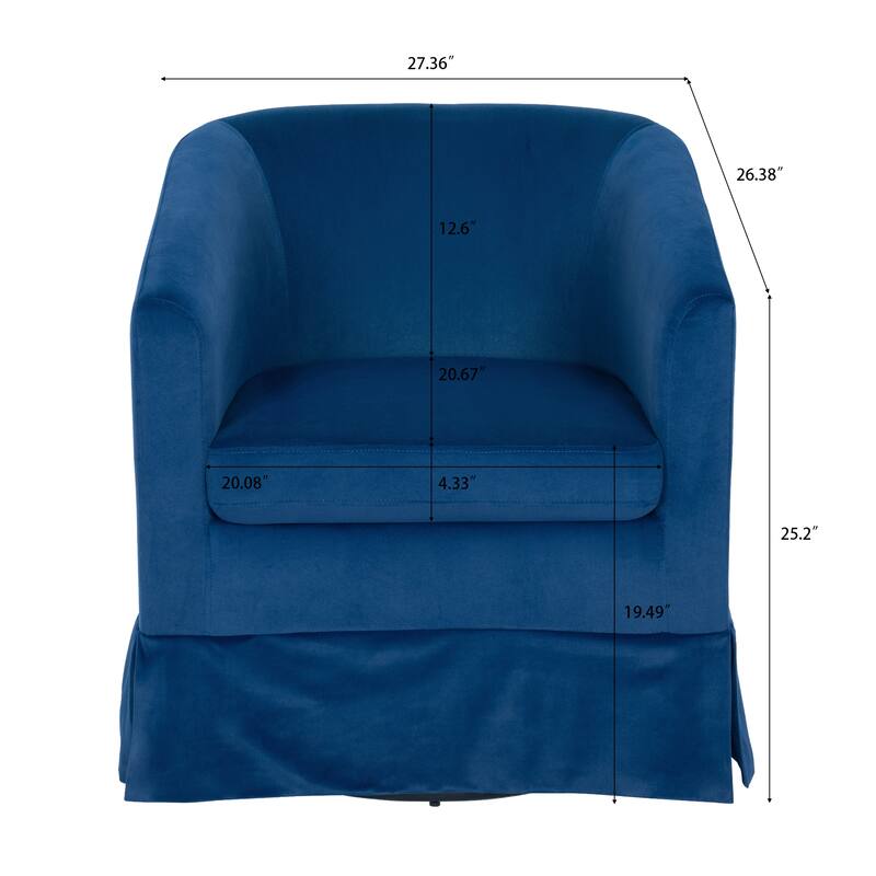 Polyester 27.36" Wide Swivel Chair Suitable for living room - 27