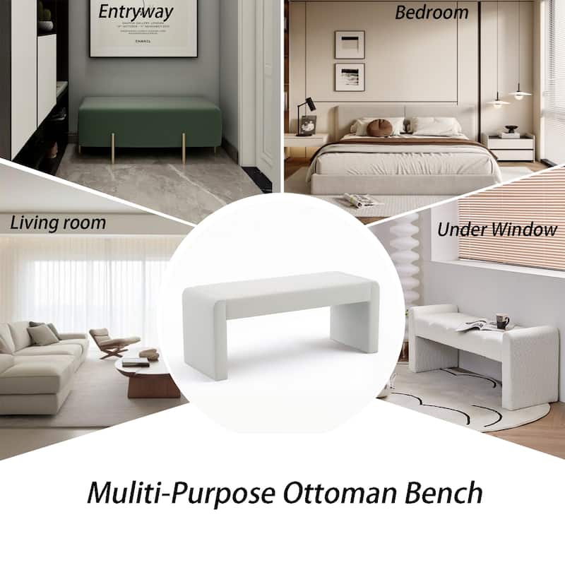 Velvet/Faux Leather Entryway Bench End of Bed Bench Upholstered Modern Window Bench for Dining Room/Bedroom
