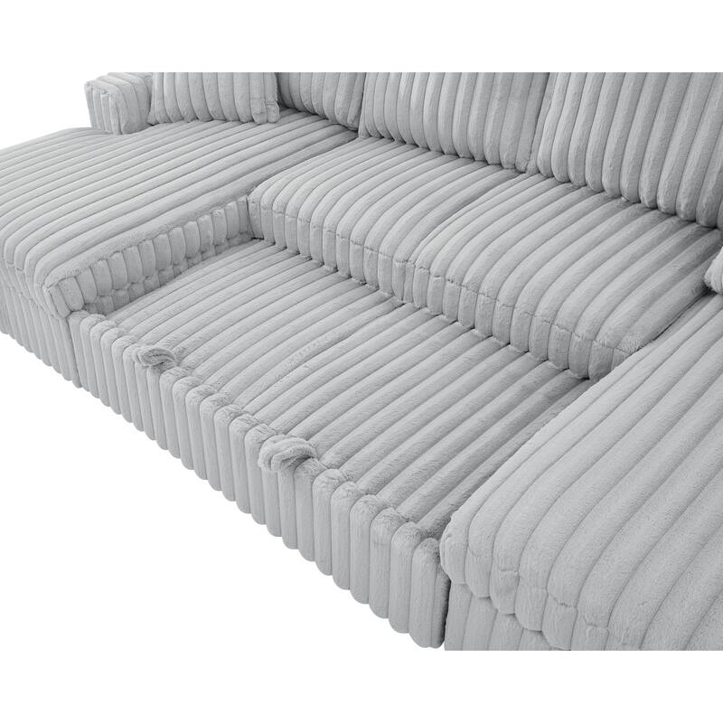 Roomfitters U Shaped Sleeper Sofa, 122 Inch Oversized - 2 in 1 Pull Out Bed, Sectional Sleeper Sofa with Double Storage Chaise