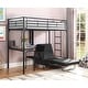preview thumbnail 4 of 6, Jenner Black Metal Frame Twin Futon Workstation Loft Bed Loft Bed
