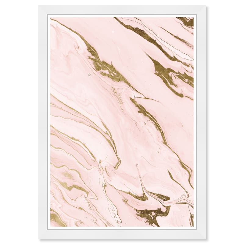 Wynwood Studio Prints Abstract In Streams Pink and Light Pink Modern & Contemporary Wall Art Canvas Print