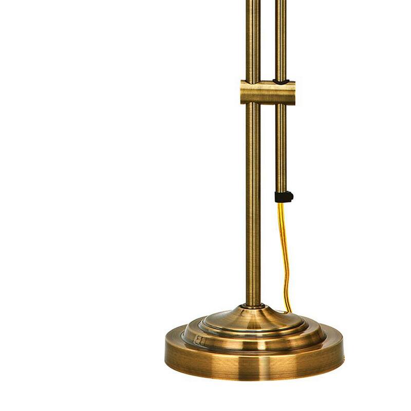 Metal Rectangular Desk Lamp with Adjustable Pole, Gold