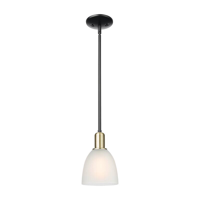 Innovations Lighting Endless Possibilities Arcadia - Castile - 1 Light 6" Stem Hung Mini Pendant - Black Antique Brass/White