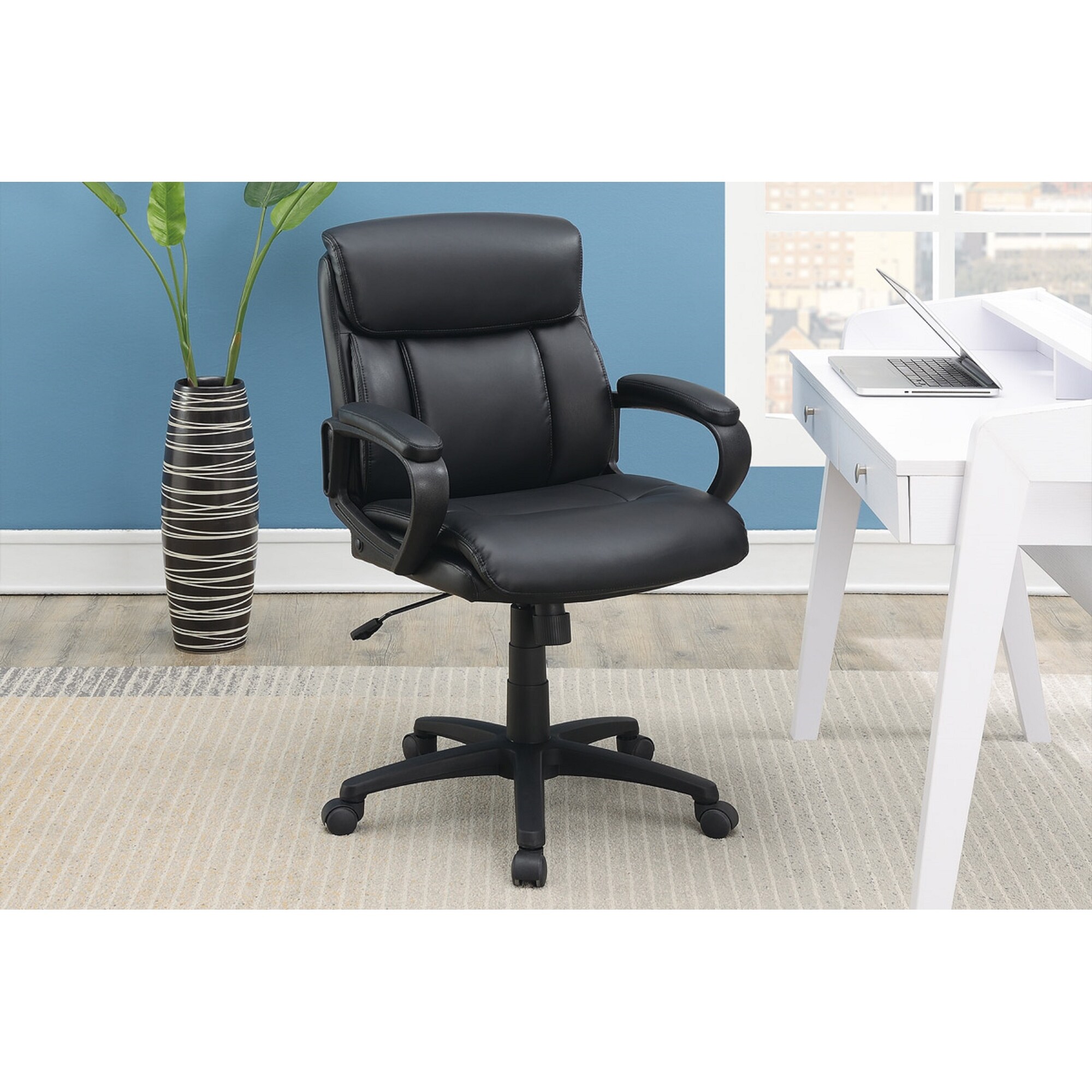 Padded office chair best sale with adjustable arms