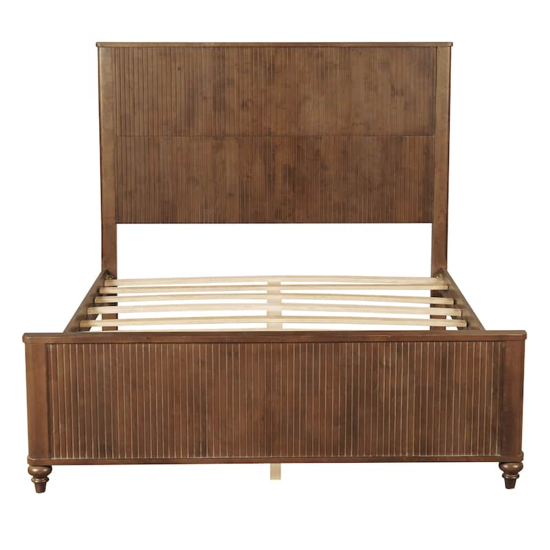 Christopher Knight Home - Silverton Modern 3-Piece Bedroom Set with Classic Grooved Panels Bed Frame & Matching Nightstands