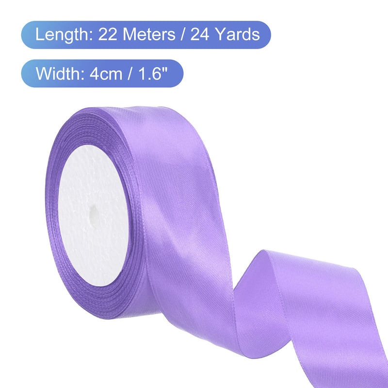 24 Yards Satin Ribbon Polyester for Gift Decoration - Violet