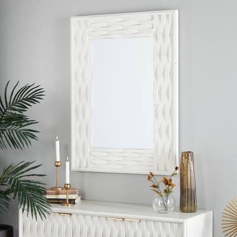 White MDF Contemporary Wall Mirror - 32 x 2 x 41