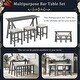 preview thumbnail 12 of 20, Home Kitchen Dining Bar Table Set with 3 Padded Stools Multi-Functional Solid Wood Breakfast Nook with USB Ports & Power Strip