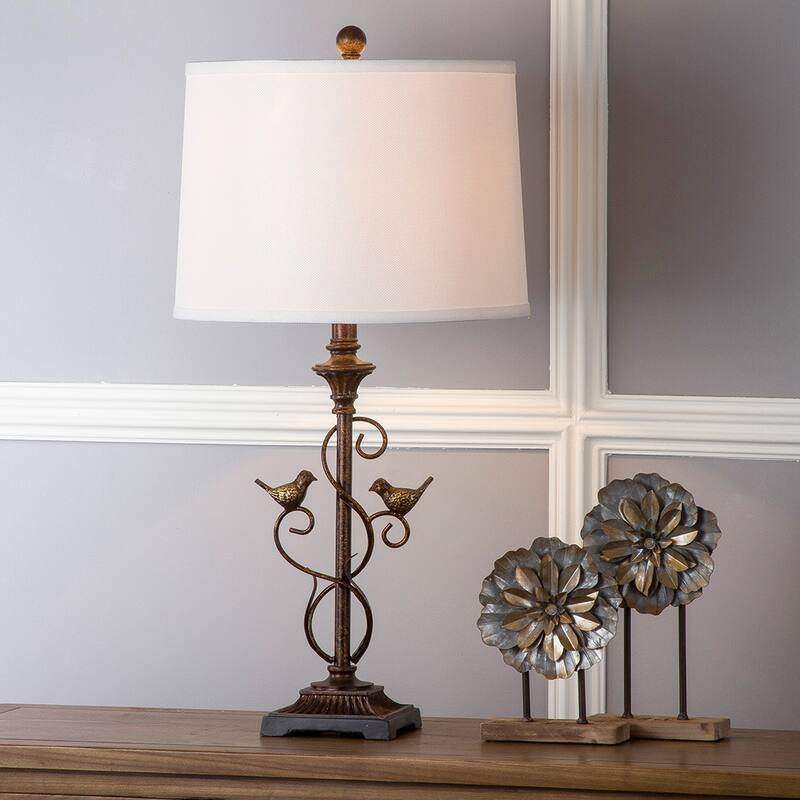 SAFAVIEH Lighting Ninfa 28-inch Oil-Rubbed Bronze Table Lamp (Set of 2) - 14"x14"x28" - 14Wx14Dx28H