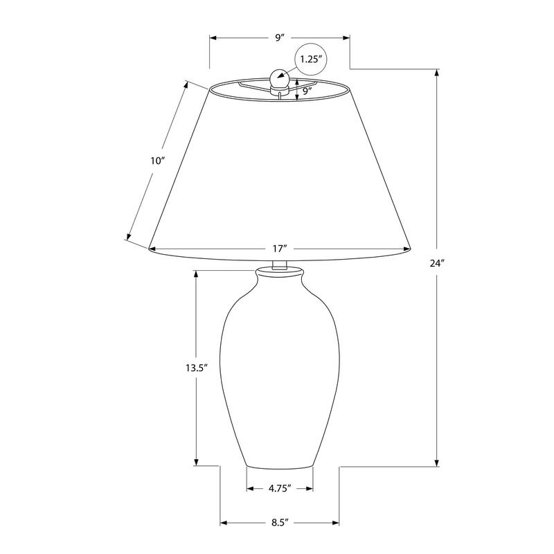 Lighting, 24"h, Table Lamp, Black Ceramic, Ivory / Cream Shade, Modern